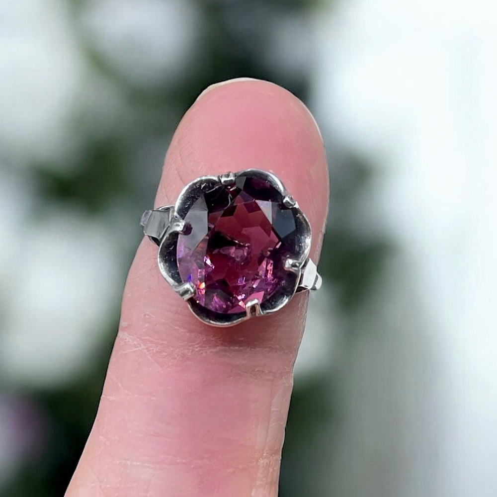 🌺Vintage Sara Coventry Sterling & Amethyst Ring - Picture 9 of 13